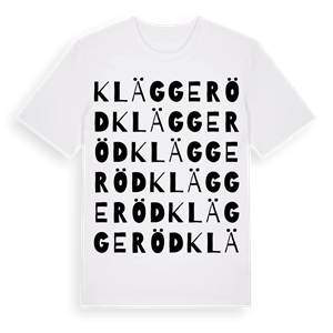 Kläggeröd ordlek t-shirt – ekologisk bomull t-shirt från Pinshirt
