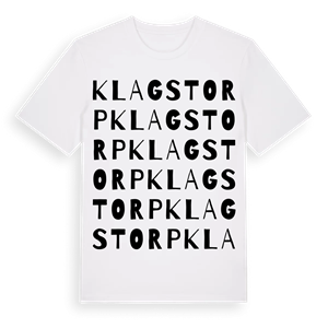 Klagstorp ordlek t-shirt – ekologisk bomull t-shirt från Pinshirt