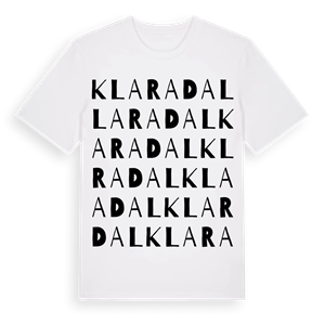 Klaradal ordlek t-shirt – ekologisk bomull t-shirt från Pinshirt