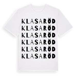 Klasaröd ordlek t-shirt – ekologisk bomull t-shirt från Pinshirt