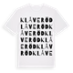 White t-shirt med Klåveröd ordlek t-shirt
