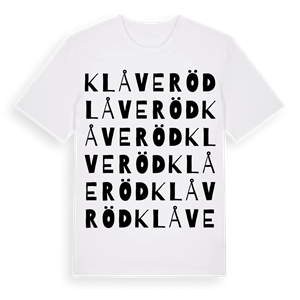 Klåveröd ordlek t-shirt – ekologisk bomull t-shirt från Pinshirt