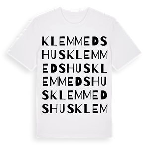 Klemmedshus ordlek t-shirt – ekologisk bomull t-shirt från Pinshirt