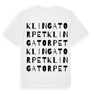 Klingatorpet ordlek t-shirt – ekologisk bomull t-shirt från Pinshirt