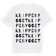 White t-shirt med Klippebygget ordlek t-shirt