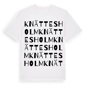 Knättesholm ordlek t-shirt – ekologisk bomull t-shirt från Pinshirt