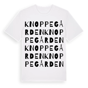 Knoppegården ordlek t-shirt – ekologisk bomull t-shirt från Pinshirt