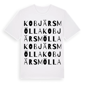 Kobjärsmölla ordlek t-shirt – ekologisk bomull t-shirt från Pinshirt