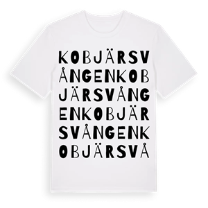 Kobjärsvången ordlek t-shirt – ekologisk bomull t-shirt från Pinshirt
