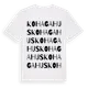 White t-shirt med Kohagahus ordlek t-shirt