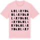 Pink Cotton t-shirt med Kolaryd ordlek t-shirt