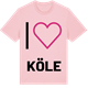 Pink Cotton t-shirt med Jag älskar Köle t-shirt stort tryck