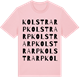 Pink Cotton t-shirt med Kolstrarp ordlek t-shirt