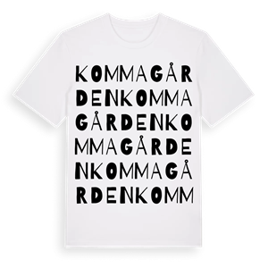 Kommagården ordlek t-shirt – ekologisk bomull t-shirt från Pinshirt