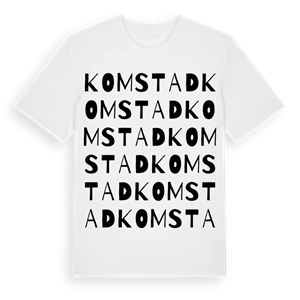 Komstad ordlek t-shirt – ekologisk bomull t-shirt från Pinshirt