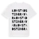 White t-shirt med Komstad Stengravar ordlek t-shirt