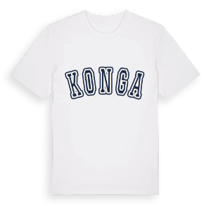 Konga college t-shirt – ekologisk bomull t-shirt från Pinshirt