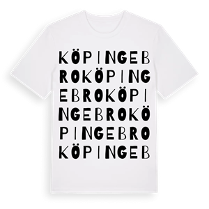 Köpingebro ordlek t-shirt – ekologisk bomull t-shirt från Pinshirt