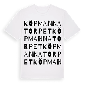 Köpmannatorpet ordlek t-shirt – ekologisk bomull t-shirt från Pinshirt