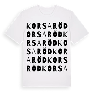 Korsaröd ordlek t-shirt – ekologisk bomull t-shirt från Pinshirt