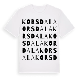 Korsdala ordlek t-shirt – ekologisk bomull t-shirt från Pinshirt