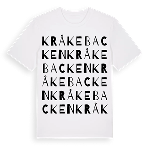 Kråkebacken ordlek t-shirt – ekologisk bomull t-shirt från Pinshirt