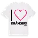White t-shirt med Jag älskar Kråkehus t-shirt stort tryck
