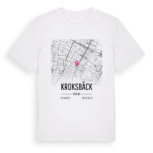 Kroksbäck karta t-shirt – ekologisk bomull t-shirt från Pinshirt