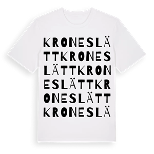 Kroneslätt ordlek t-shirt – ekologisk bomull t-shirt från Pinshirt
