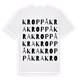 White t-shirt med Kroppåkra ordlek t-shirt