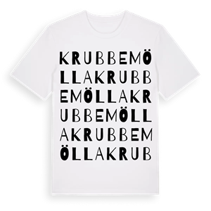 Krubbemölla ordlek t-shirt – ekologisk bomull t-shirt från Pinshirt