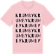 Pink Cotton t-shirt med Krumby ordlek t-shirt