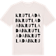 Vintage White t-shirt med Krutladan ordlek t-shirt