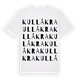 White t-shirt med Kullåkra ordlek t-shirt
