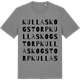 Mid Heather Gray t-shirt med Kullaskogstorp ordlek t-shirt