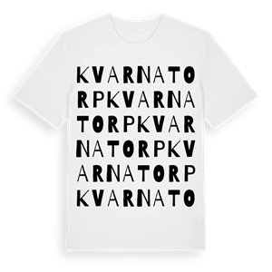 Kvarnatorp ordlek t-shirt – ekologisk bomull t-shirt från Pinshirt