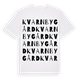 White t-shirt med Kvarnbygård ordlek t-shirt