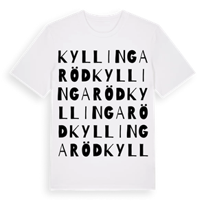 Kyllingaröd ordlek t-shirt – ekologisk bomull t-shirt från Pinshirt