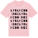 Pink Cotton t-shirt med Kyrkheddinge ordlek t-shirt