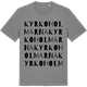 Mid Heather Gray t-shirt med Kyrkoholmarna ordlek t-shirt