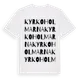 White t-shirt med Kyrkoholmarna ordlek t-shirt