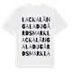 White t-shirt med Lackalänga Ladugårdsmark ordlek t-shirt