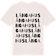 Vintage White t-shirt med Långahus ordlek t-shirt