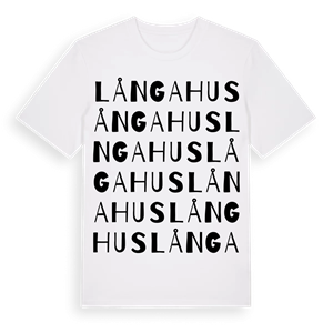 Långahus ordlek t-shirt – ekologisk bomull t-shirt från Pinshirt