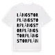 White t-shirt med Långstorp ordlek t-shirt