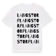 White t-shirt med Langstorp ordlek t-shirt