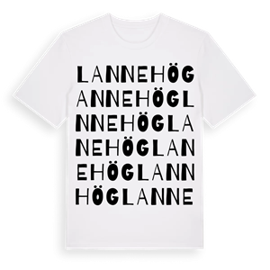 Lannehög ordlek t-shirt – ekologisk bomull t-shirt från Pinshirt