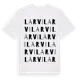 White t-shirt med Larvi ordlek t-shirt