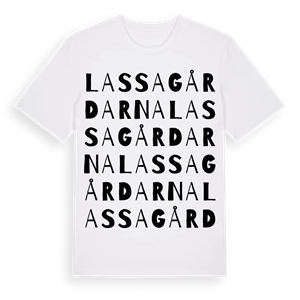Lassagårdarna ordlek t-shirt – ekologisk bomull t-shirt från Pinshirt