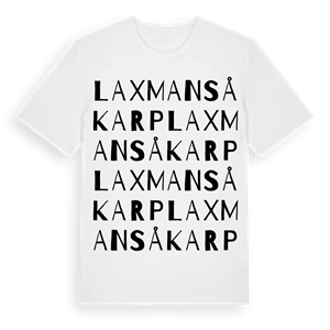 Laxmans Åkarp ordlek t-shirt – ekologisk bomull t-shirt från Pinshirt